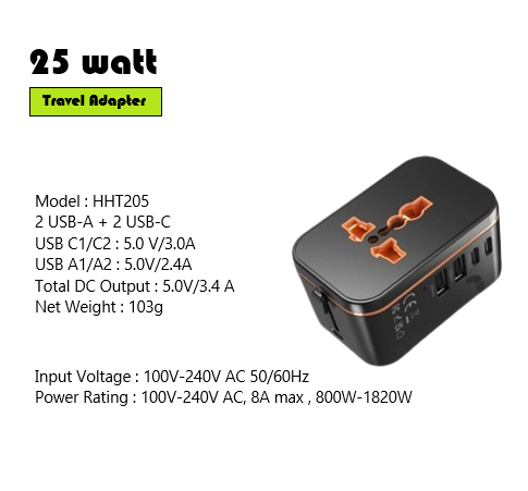 25W, 35w, 45w, 65w Univarsal Travel Adapter  থাম্বনেইল 1